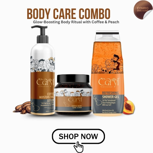 Caryl Coffee Body Care Combo | Refreshing Shower Gel + Coffee Body Lotion + Coffee Body Scrub