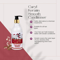 CARYL Keratin Smooth Hair Care Combo | Shampoo + Conditioner + Almond Hair Oil