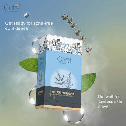 Caryl Anti Acne Facial Wipes (Pack of 72 Single Sachets )