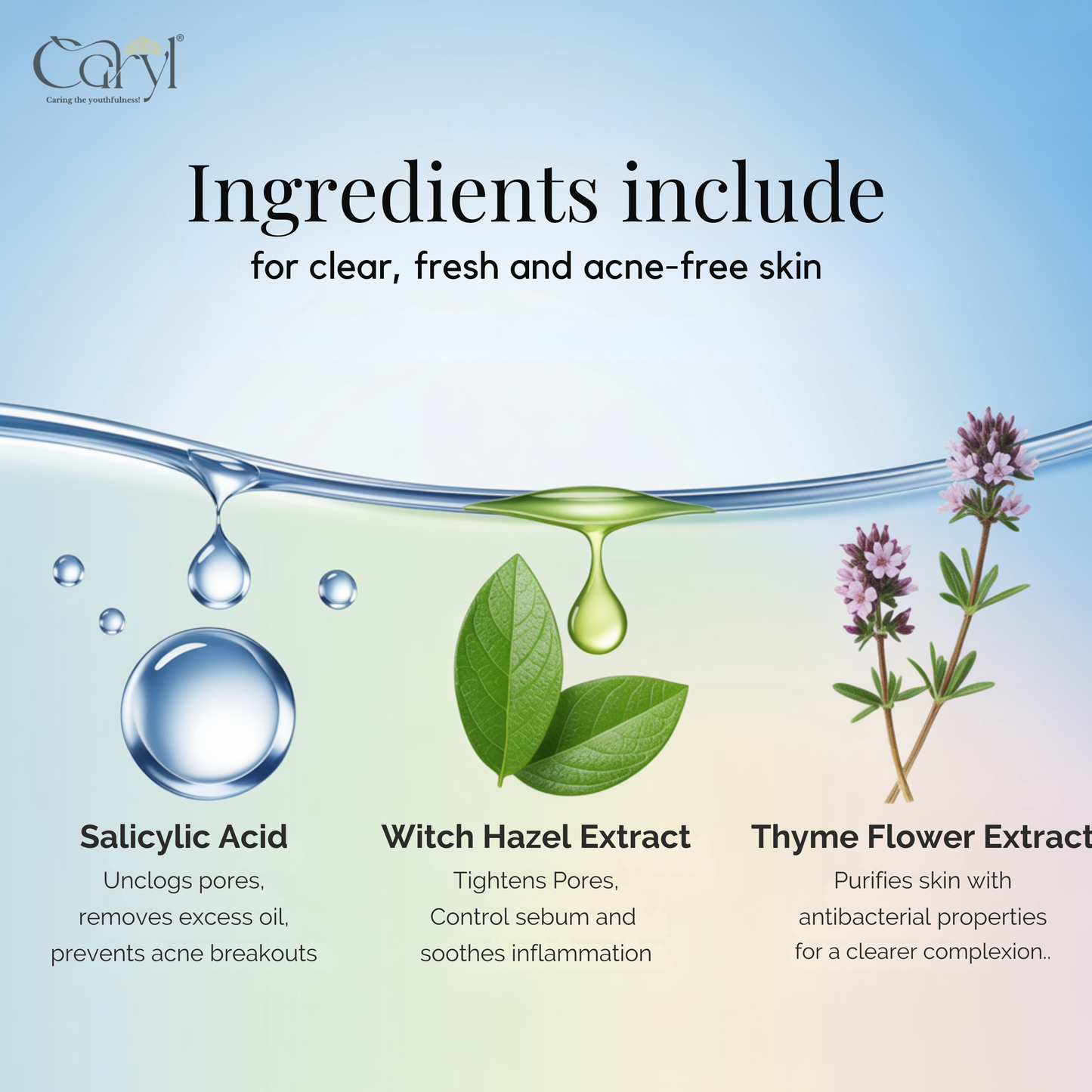 Caryl Anti Acne Facial Wipes (Pack of 72 Single Sachets )