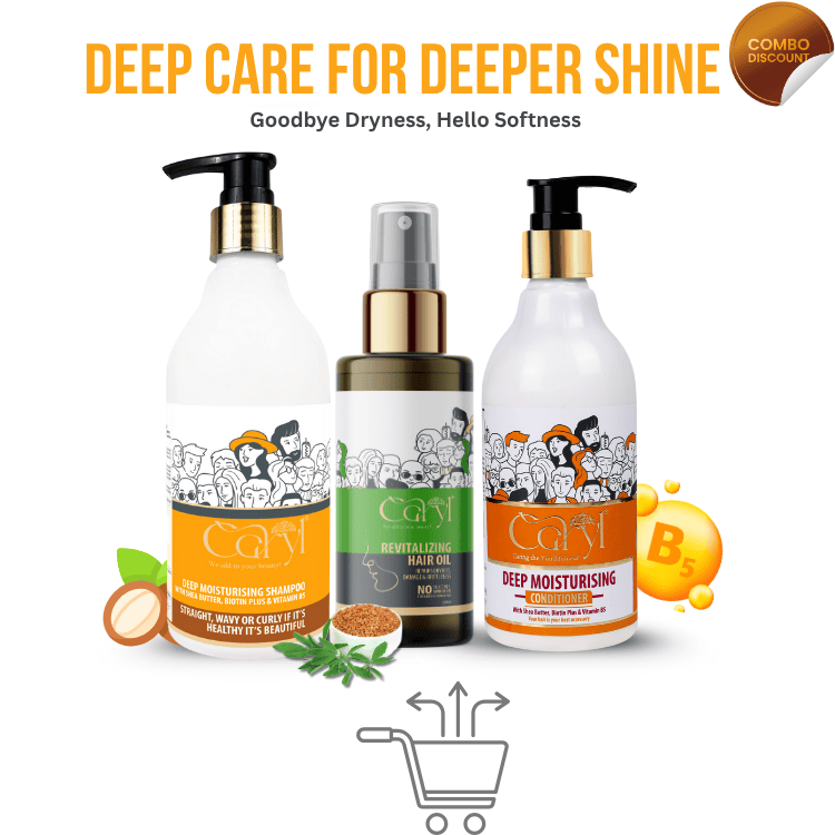 CARYL Deep Hair Care Combo | Shampoo + Conditioner + Revitalizing Hair Oil