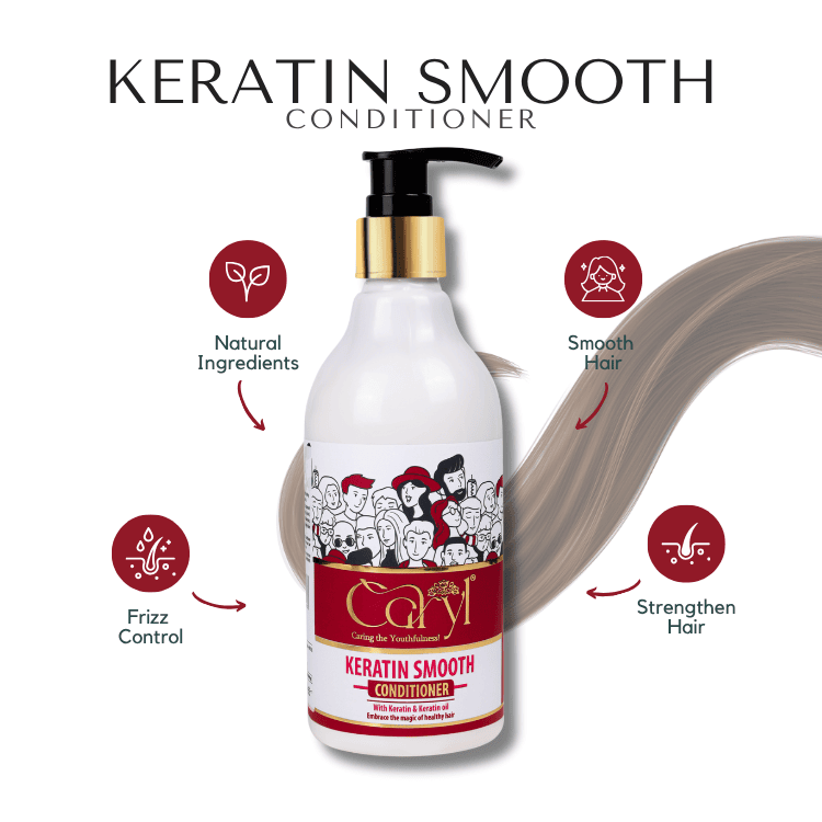 CARYL Keratin Smooth Hair Care Combo | Shampoo + Conditioner + Almond Hair Oil