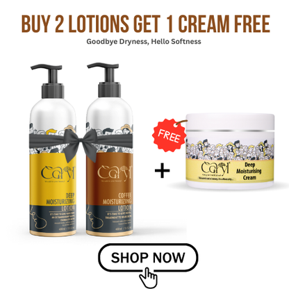 Caryl Moisturizing Care Lotions 400ml (Pack of 2)  + Free Caryl Deep Moisturising Cream 200gm
