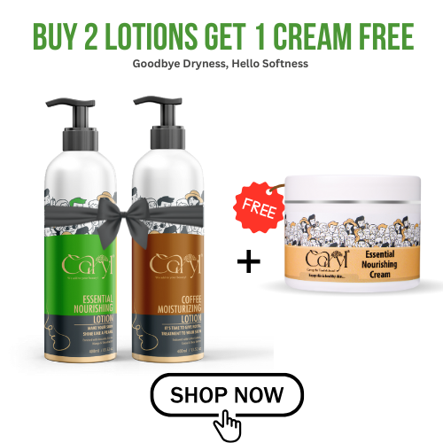 Caryl Coffee & Nourishing Care Lotions 400ml( Pack of 2) + Free Caryl Essential Nourishing Cream 200gm Free