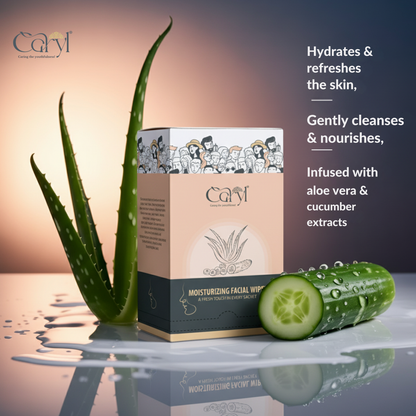 Caryl Moisturizing Facial Wipes ( Pack of 72 Single Sachets )