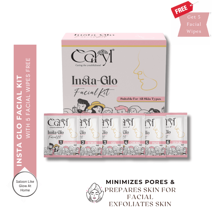 Caryl Insta Glo Facial Kit (30g) | 5 Free Facial Wipes