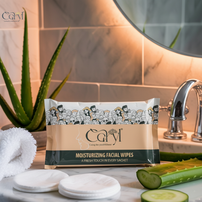 Caryl Moisturizing Facial Wipes ( Pack of 72 Single Sachets )