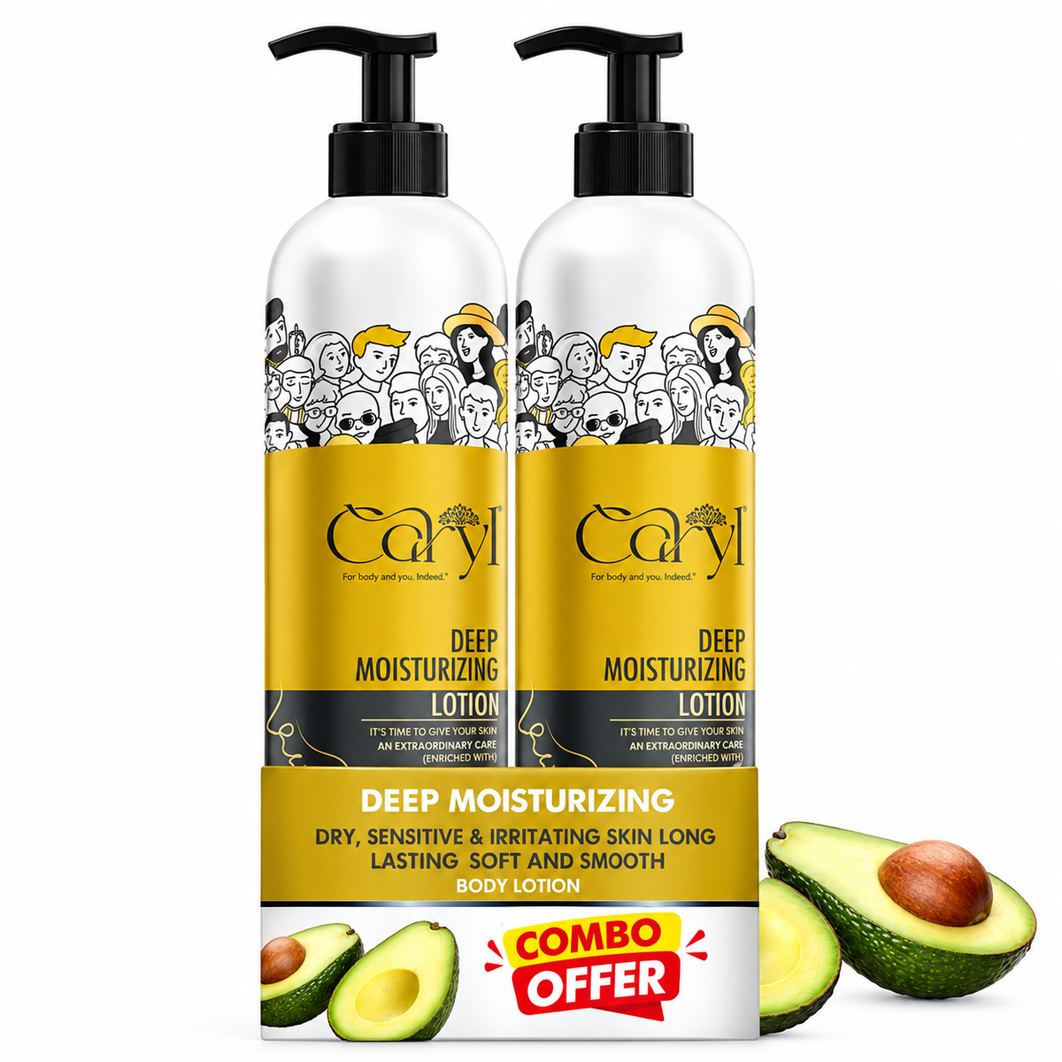 Caryl Deep Moisturizing Body Lotion  | (Special Combo Offer) (400ml + 400ml)