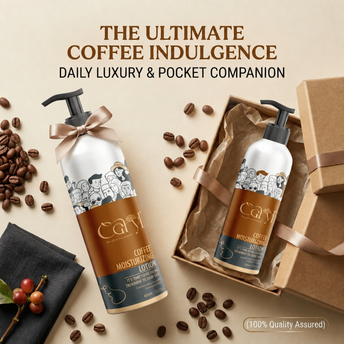 CARYL Coffee Moisturising Lotion Combo –  Buy 400ml + Get 200ml FREE