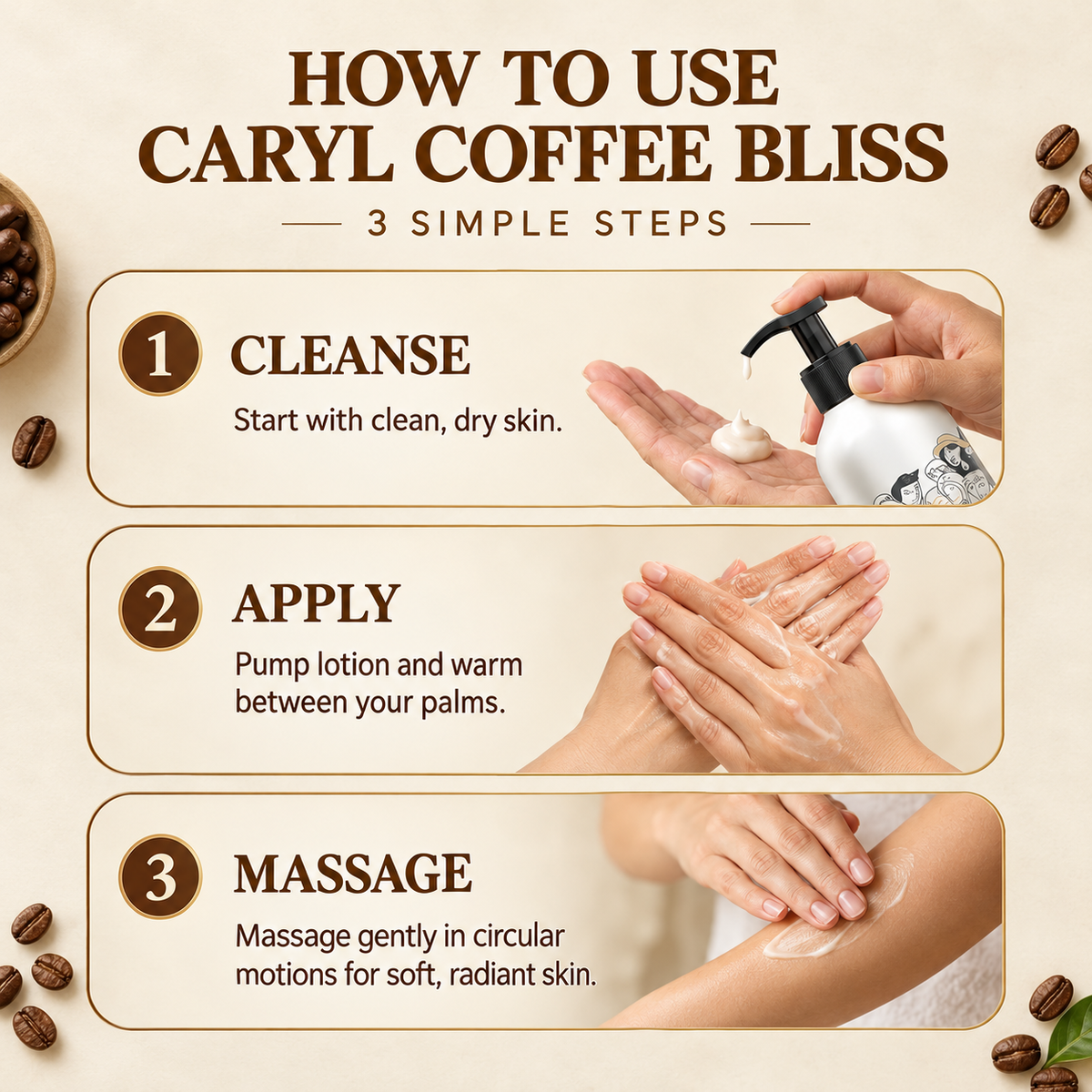 CARYL Coffee Moisturising Lotion Combo –  Buy 400ml + Get 200ml FREE