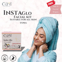 Caryl Age Miracle, Insta Glo & Detan Facial Kit Combo (30g x 3) | 15 Free Facial Wipes