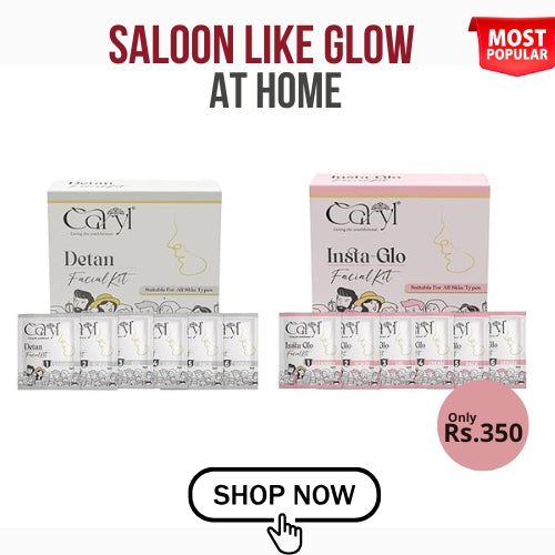 Caryl Insta Glo & Detan Facial Kit Combo (30g x 2) | 10 Free Facial Wipes