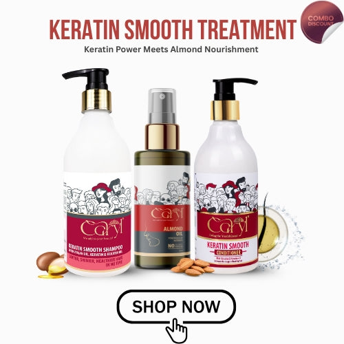 CARYL Keratin Smooth Treatment Combo (Shampoo + Conditioner + Almond Hair Oil)