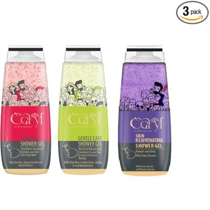 Caryl Shower Gel | Buy 2 Get 1 Free | Rejuvenating + Radiance + Gentle Care ( 280ml x 3)